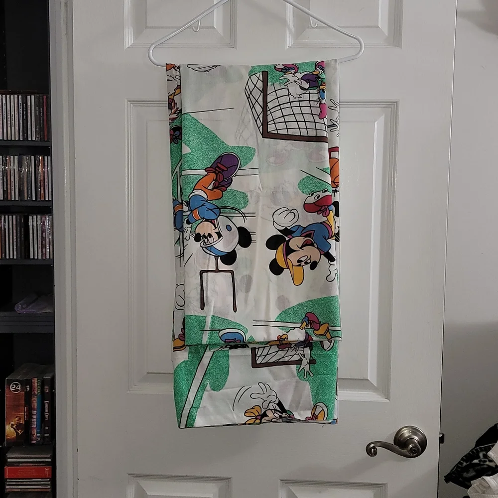 Vintage 1980's Disney Mickey Sports Twin Flat and‎ Fitted Sheets |Mickey Mouse